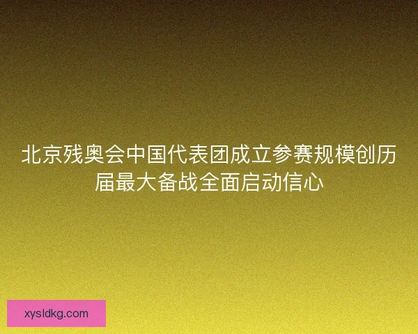 北京残奥会中国代表团成立参赛规模创历届最大备战全面启动信心